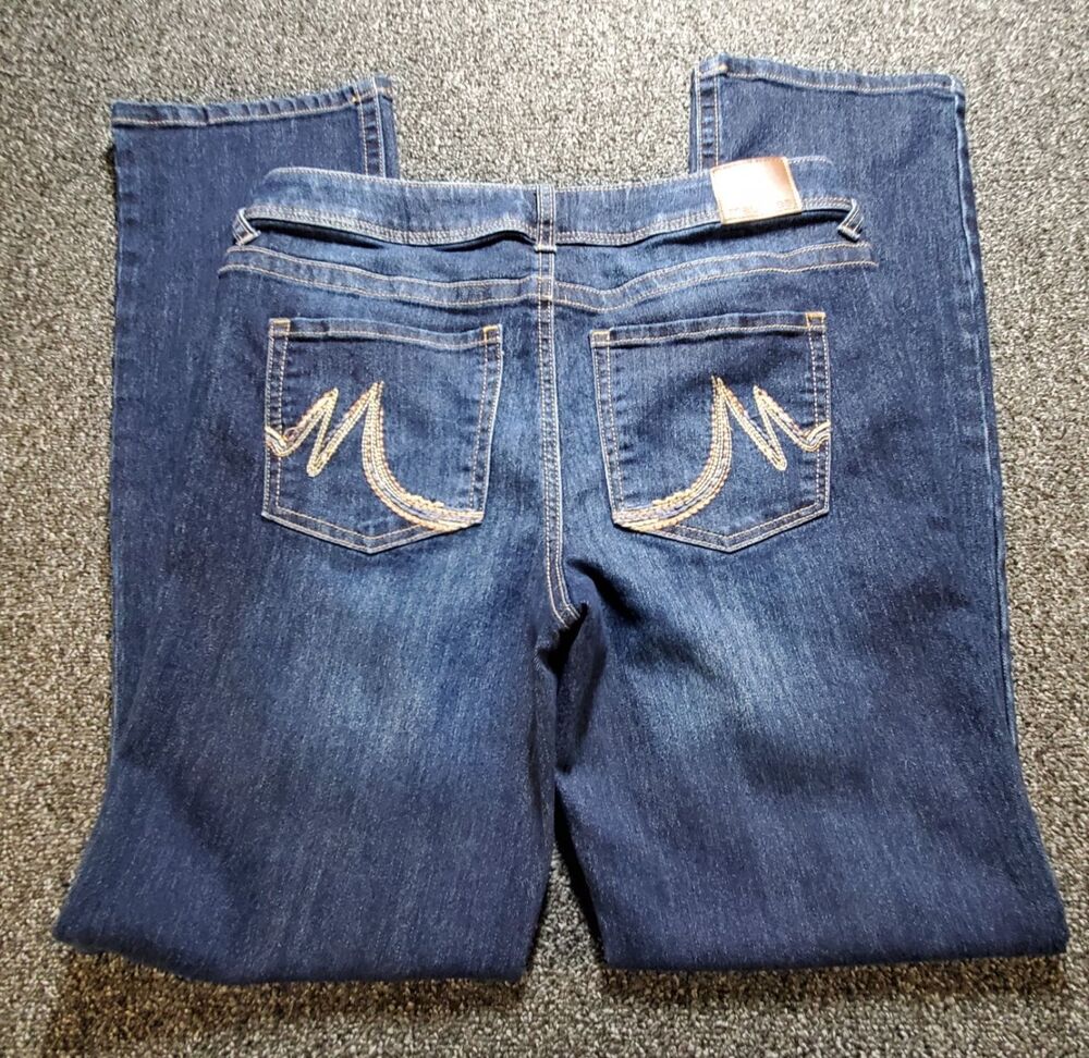 Maurices Jeans Women's 8 Bootcut Dark Wash Denim Midrise Stretch Embroidery